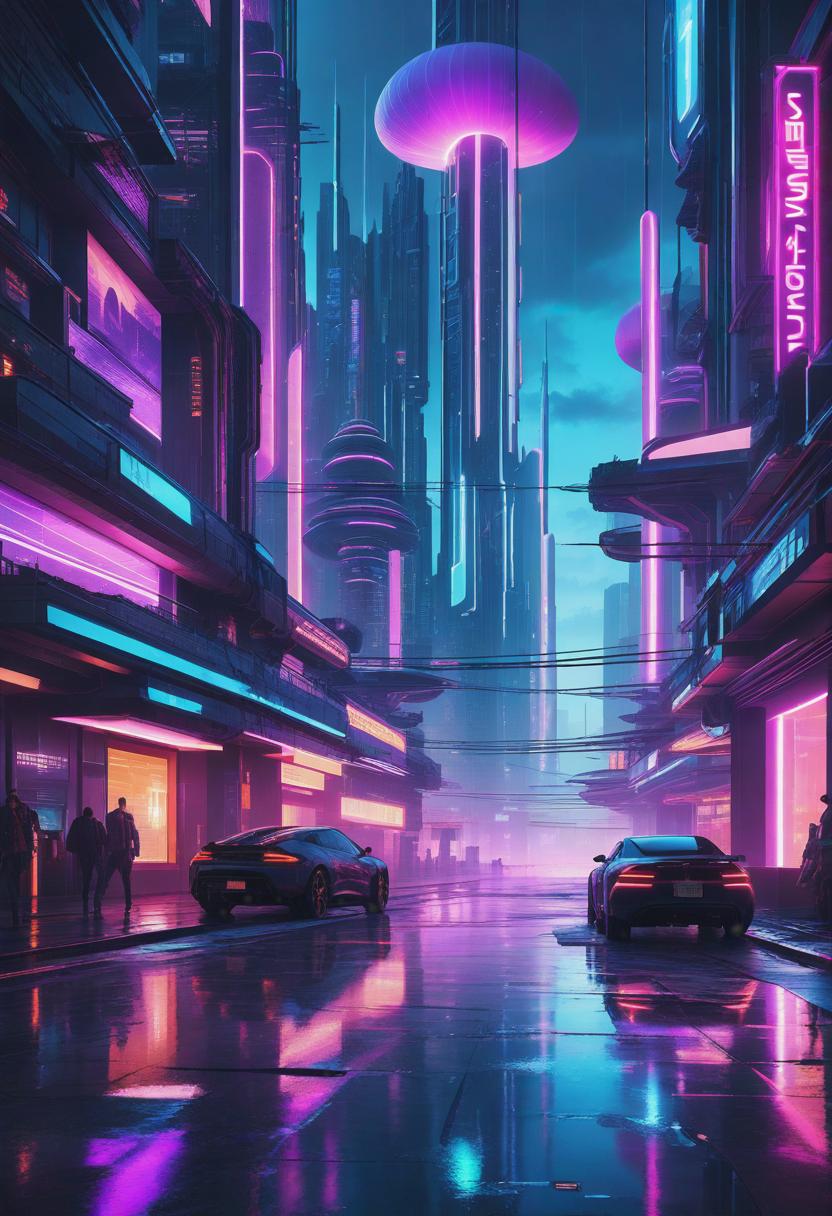  1. A futuristic cityscape at dusk, with neon lights reflecting on wet pavement. The buildings are angular and sleek, showcasing a blend of cyberpunk and abstract aesthetics. The style is vibrant and electric, with a touch of glitch art.

2. An otherworldly landscape of floating islands bathed in ethereal light. The sky is filled with swirling, luminescent clouds, giving the scene an atmospheric and surreal feel. The style embraces dreamy, painterly brushstrokes, blurring the boundaries between fantasy and reality.

3. A close-up portrait of a woman with cybernetic enhancements, her eyes glowing with an intense, neon blue. The style incorporates sharp lines and geometric patterns, highlighting the blend of human and machine in a sleek and fu hyperrealistic, full body, detailed clothing, highly detailed, cinematic lighting, stunningly beautiful, intricate, sharp focus, f/1. 8, 85mm, (centered image composition), (professionally color graded), ((bright soft diffused light)), volumetric fog, trending on instagram, trending on tumblr, HDR 4K, 8K
