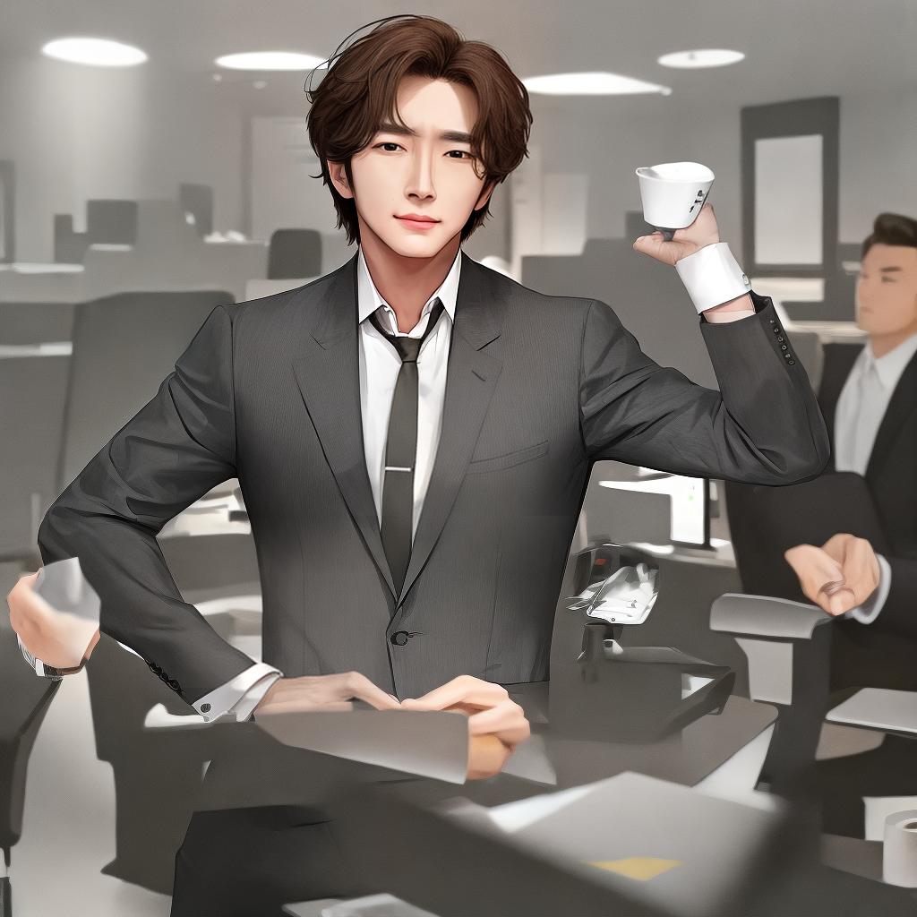  Masterpiece, best quality, cool and dusty overbearing CEO handsome