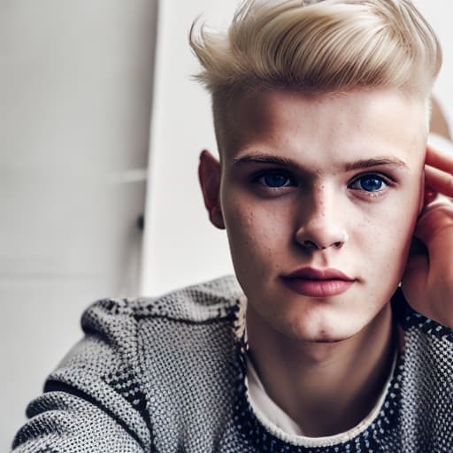 portrait+ style russian homosexual queer twink blonde very cute dude face