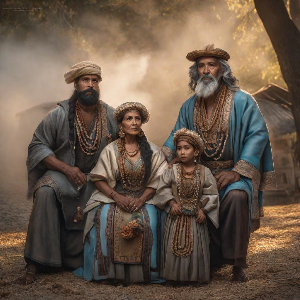  Familia beniendo agua pura hyperrealistic, full body, detailed clothing, highly detailed, cinematic lighting, stunningly beautiful, intricate, sharp focus, f/1. 8, 85mm, (centered image composition), (professionally color graded), ((bright soft diffused light)), volumetric fog, trending on instagram, trending on tumblr, HDR 4K, 8K