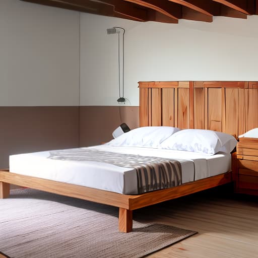  hermosa cama construida en madera