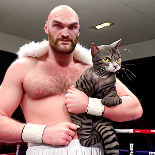  tyson fury with cat features and fur