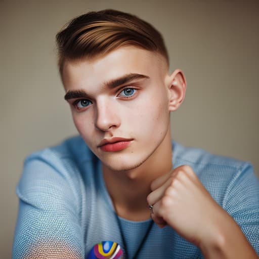 portrait+ style russian homosexual queer twink blonde very cute dude face