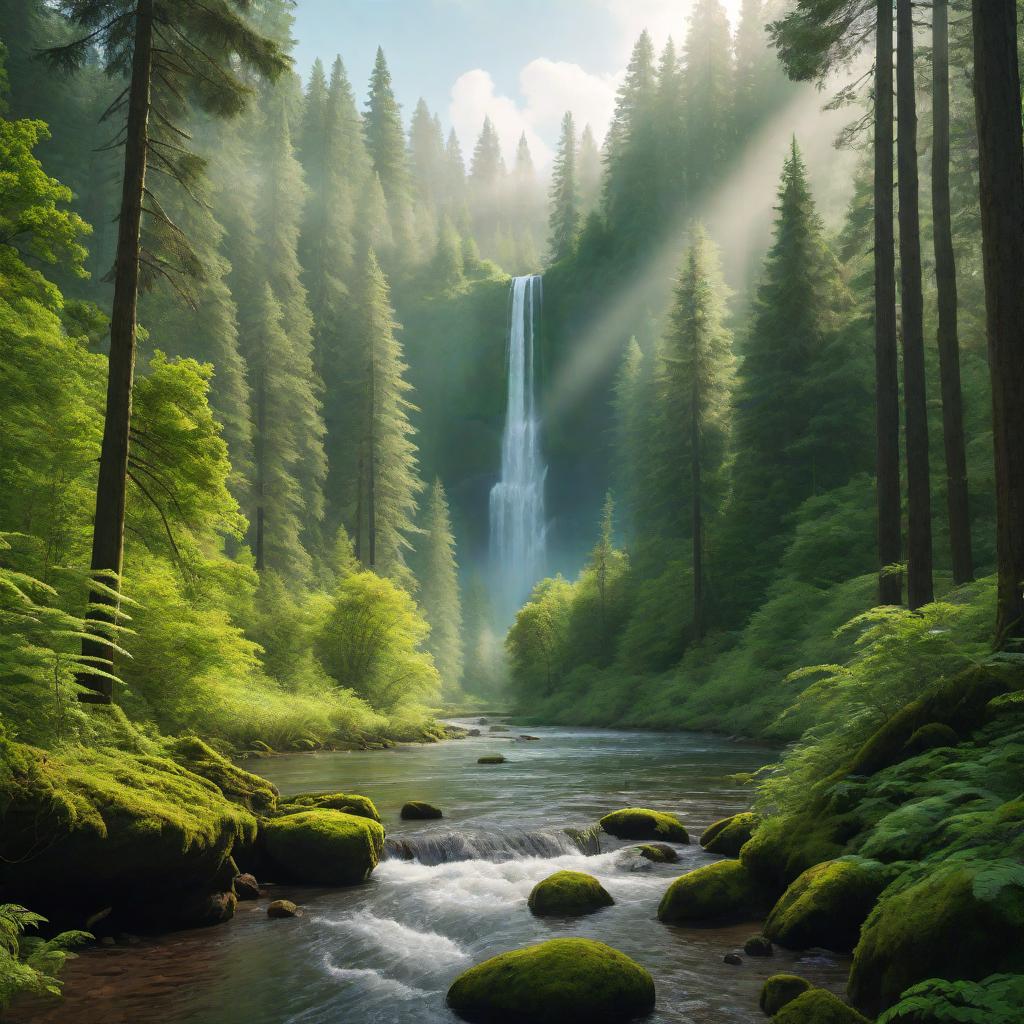  Create a type beat artwork with a serene and inviting forest background that conveys chill and laid-back vibes. The design should feature a lush green forest landscape with gentle rays of sunlight piercing through the canopy, and possibly include elements like a distant waterfall or a serene lake to enhance the peacefulness. Use cool and soothing color tones. Add elegant and simple text that reads 'Chill Forest Groove' to represent the beat. hyperrealistic, full body, detailed clothing, highly detailed, cinematic lighting, stunningly beautiful, intricate, sharp focus, f/1. 8, 85mm, (centered image composition), (professionally color graded), ((bright soft diffused light)), volumetric fog, trending on instagram, trending on tumblr, HDR 4K, 8K