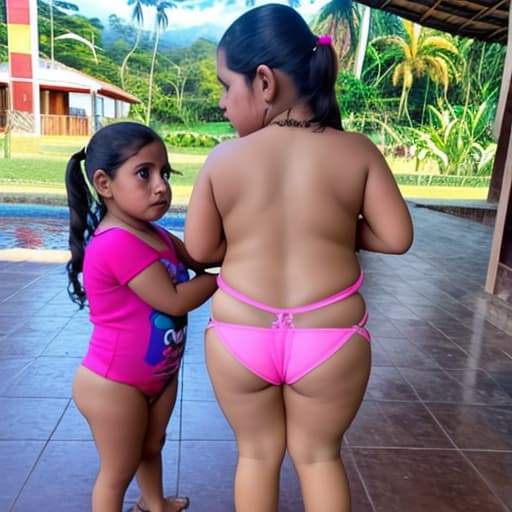  niña gordita haciendo de las suyas con su amiga en calzones en Costa Rica