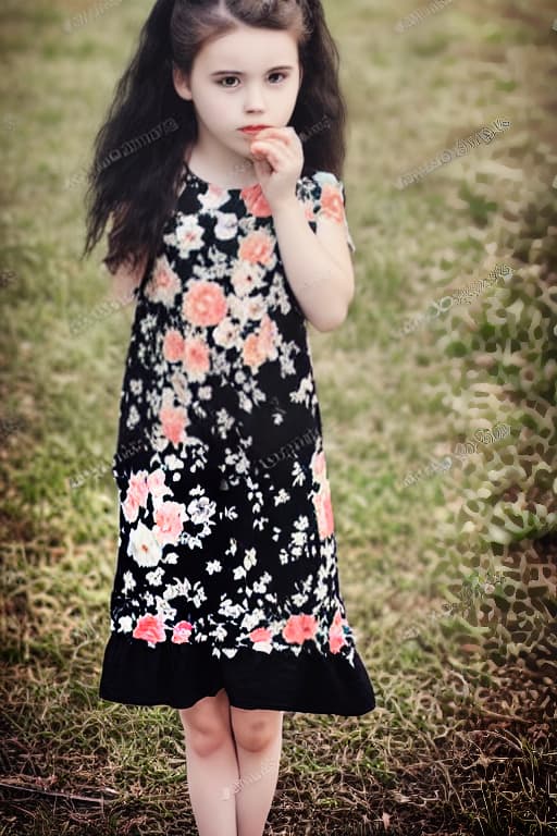  Girl with black hair and summer dress