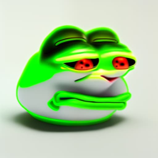 mdjrny-v4 style mdjrny v4 style (stunning green coloured pepe the frog), beautiful elegant colours, (unique design), 3D render, Octane Render, smooth surface, ultra high quality, highly intricate details, creative variations