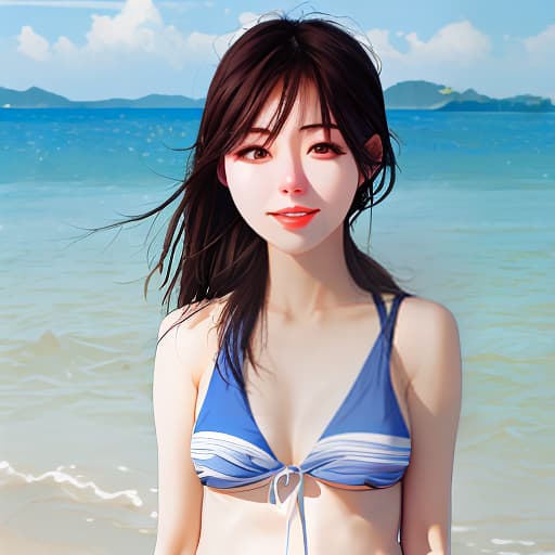  A Korean girl in beach