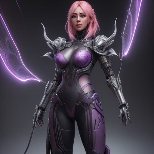  (extremely detailed CG unity 8k wallpaper), full shot body photo of the most beautiful artwork in the world, a ,pink hair,wearing a costume, cyberpunk art, ,cybernetic demon, Many Small_purple_glowing_source_engine on cloth(1.5), intricate asin armor, cyberpunk angry gorgeous druid, 3d,cg,Lens_Flare, trending on ArtStation, trending on CGSociety, Intricate, High Detail, Sharp focus, dramatic, photorealistic painting art by midjourney and greg rutkowski, by Cedric Seaut (Keos Masons),style by ivan talavera and artgerm,by lee griggs and jason chan, rendered in lumion,2030s hyperrealistic, full body, detailed clothing, highly detailed, cinematic lighting, stunningly beautiful, intricate, sharp focus, f/1. 8, 85mm, (centered image composition), (professionally color graded), ((bright soft diffused light)), volumetric fog, trending on instagram, trending on tumblr, HDR 4K, 8K