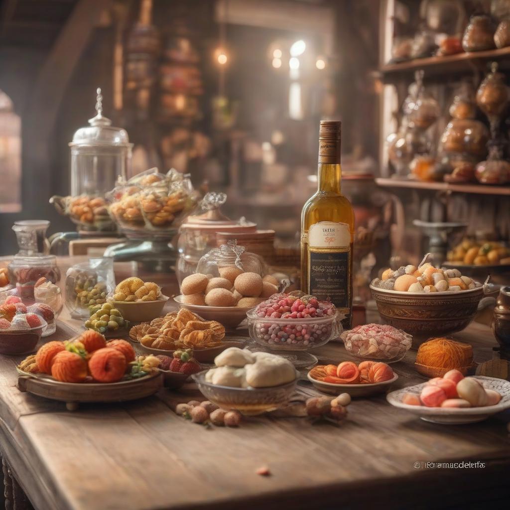  A sweet, gentle background with a table for goods. hyperrealistic, full body, detailed clothing, highly detailed, cinematic lighting, stunningly beautiful, intricate, sharp focus, f/1. 8, 85mm, (centered image composition), (professionally color graded), ((bright soft diffused light)), volumetric fog, trending on instagram, trending on tumblr, HDR 4K, 8K