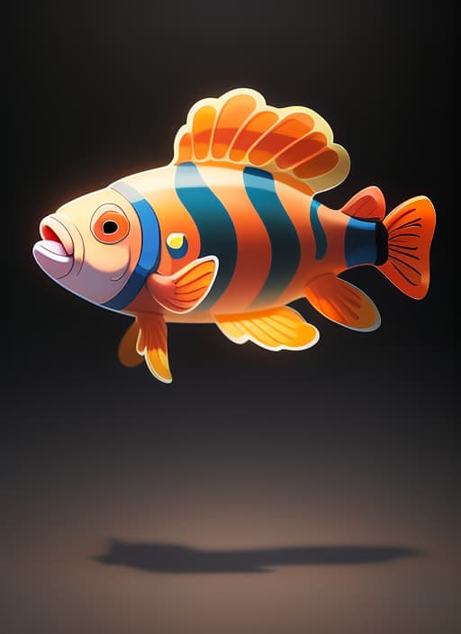  Masterpiece, High Quality, High Resolution, The highest resolution, Black background, Complicated details, Highest quality, game icon, game icon institute,cartoon_style, full body, Clownfish,
