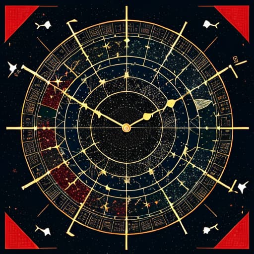  Poster about Chinese Twelve Constellations Clock, red, cartoon, A3, vertical version, ，