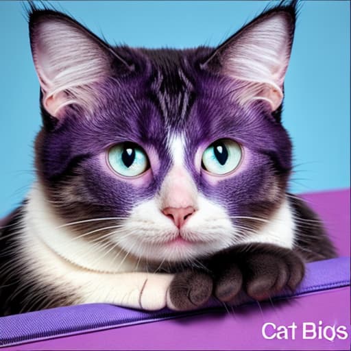 Cat purple pinks blue bingo