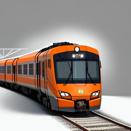  Draw a picture of a train with orange body lines on a pure white background at a resolution of 0 x 0,