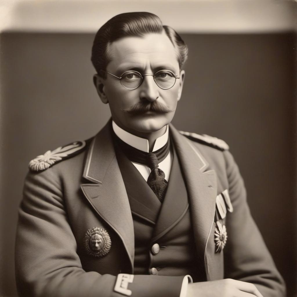  Kaiser Wilhelm 2 without glasses and lion Trotsky with glasses