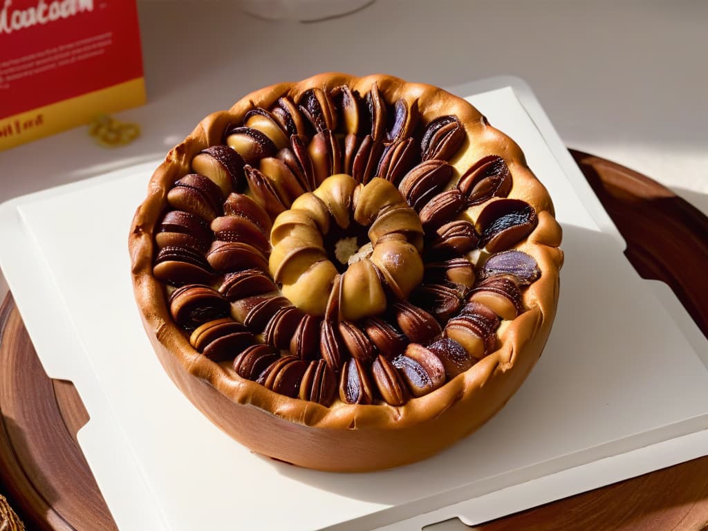  A closeup, photorealistic image of a vibrant tamarind fruit split open, showcasing the juicy, tangy pulp and shiny brown seeds. The intricate details of the wrinkled, brown outer shell contrast beautifully with the glistening, dark paste inside, evoking a sense of exoticism and culinary inspiration. The image captures the essence of the tamarind fruit, inviting viewers to explore its unique flavor and potential for transforming desserts like cakes and pies. hyperrealistic, full body, detailed clothing, highly detailed, cinematic lighting, stunningly beautiful, intricate, sharp focus, f/1. 8, 85mm, (centered image composition), (professionally color graded), ((bright soft diffused light)), volumetric fog, trending on instagram, trending on tumblr, HDR 4K, 8K