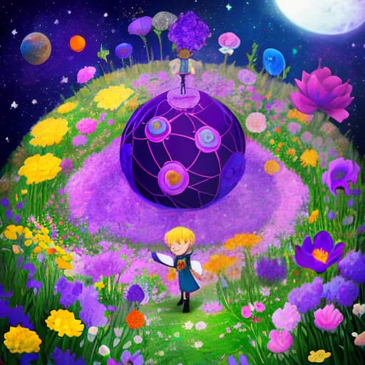  planet of flowers with little prince