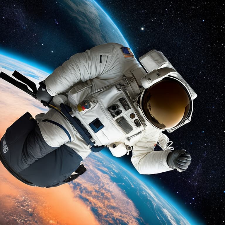 An astronaut in a spaceship