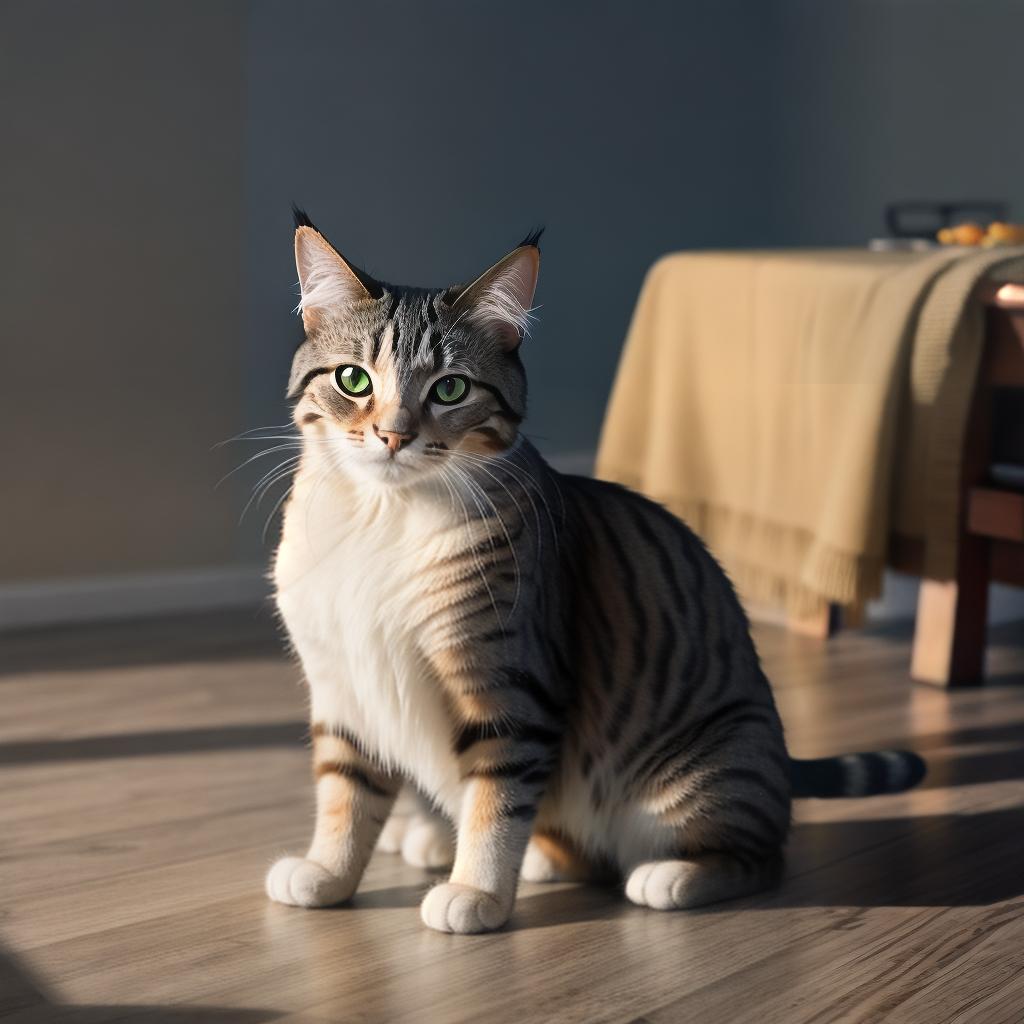  @PB_ImgGenBot Cat hyperrealistic, full body, detailed clothing, highly detailed, cinematic lighting, stunningly beautiful, intricate, sharp focus, f/1. 8, 85mm, (centered image composition), (professionally color graded), ((bright soft diffused light)), volumetric fog, trending on instagram, trending on tumblr, HDR 4K, 8K