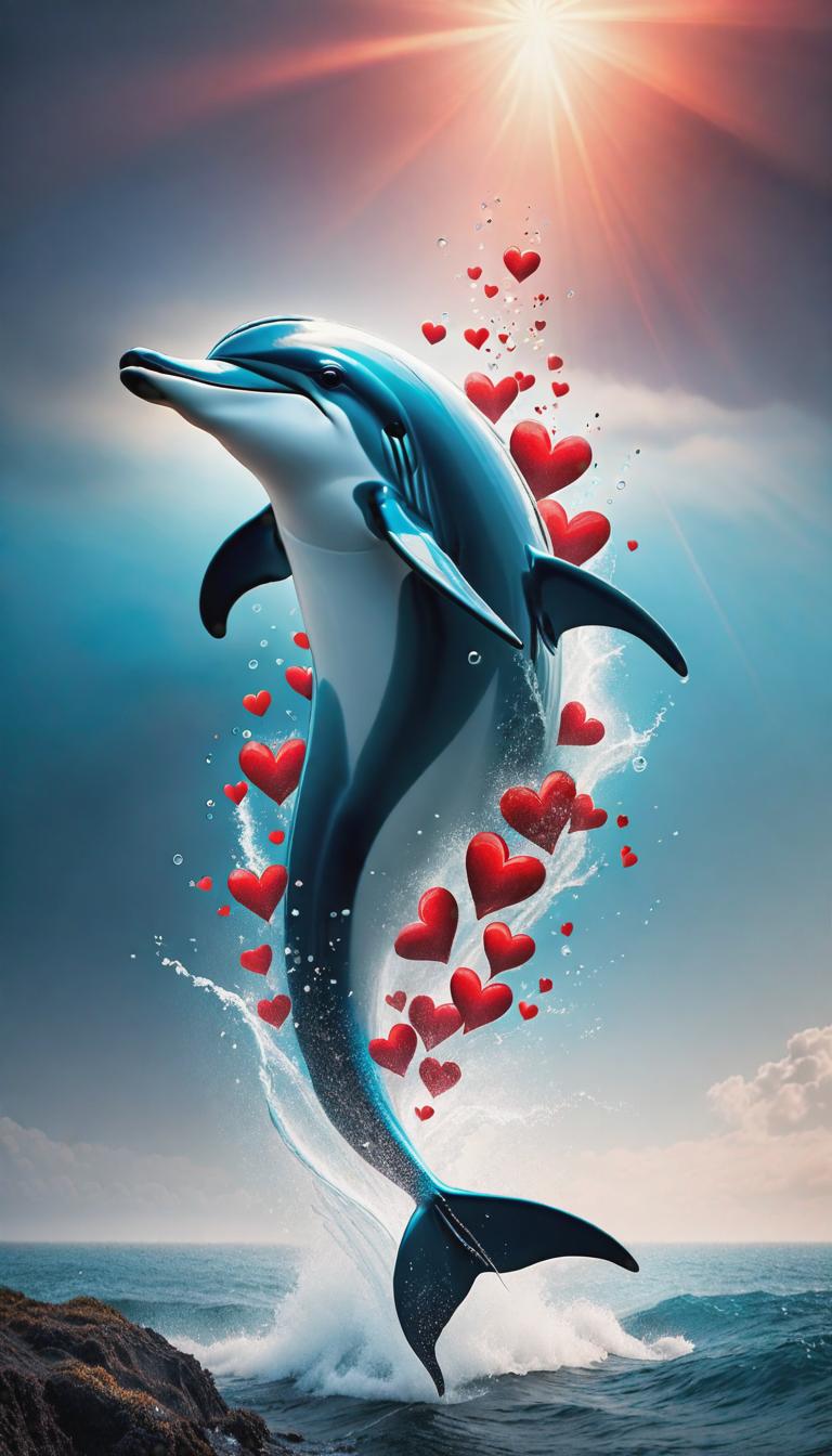  Minimalist tattoo style depiction of Red, black, blue, gray, heart as a dolphin, using simple and powerful black or grey lines on a light, solid color background. hyperrealistic, full body, detailed clothing, highly detailed, cinematic lighting, stunningly beautiful, intricate, sharp focus, f/1. 8, 85mm, (centered image composition), (professionally color graded), ((bright soft diffused light)), volumetric fog, trending on instagram, trending on tumblr, HDR 4K, 8K