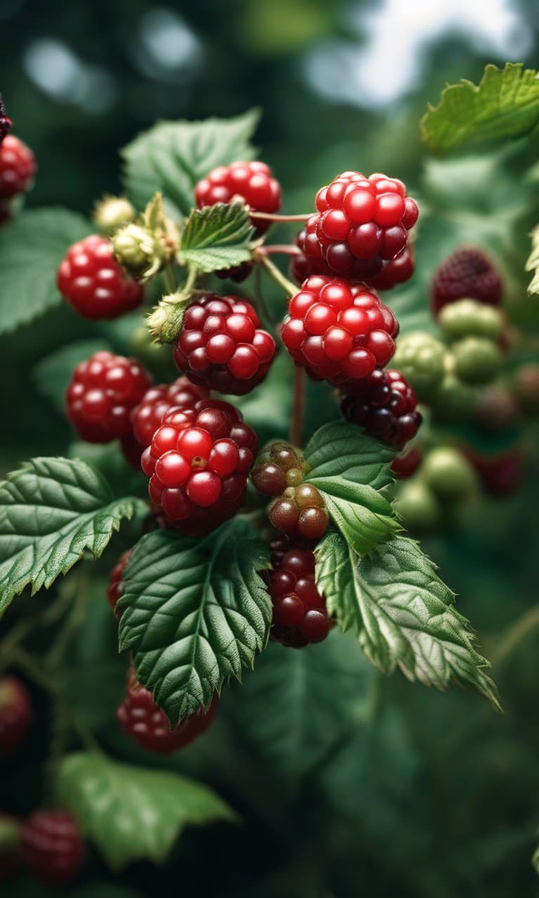  Blackberry looks realistic in nature with its naturalness and eco friendliness. Blackberry bush. hyperrealistic, full body, detailed clothing, highly detailed, cinematic lighting, stunningly beautiful, intricate, sharp focus, f/1. 8, 85mm, (centered image composition), (professionally color graded), ((bright soft diffused light)), volumetric fog, trending on instagram, trending on tumblr, HDR 4K, 8K