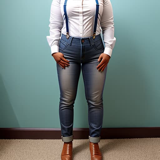  Indian woman in suspenders and grey jeans being mind controlled to be used