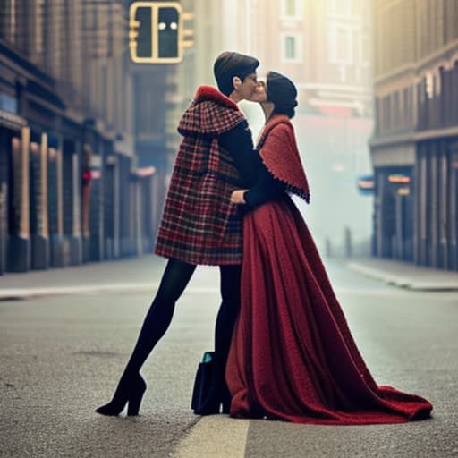 wa-vy style girl kissing a girl hyperrealistic, full body, detailed clothing, highly detailed, cinematic lighting, stunningly beautiful, intricate, sharp focus, f/1. 8, 85mm, (centered image composition), (professionally color graded), ((bright soft diffused light)), volumetric fog, trending on instagram, trending on tumblr, HDR 4K, 8K