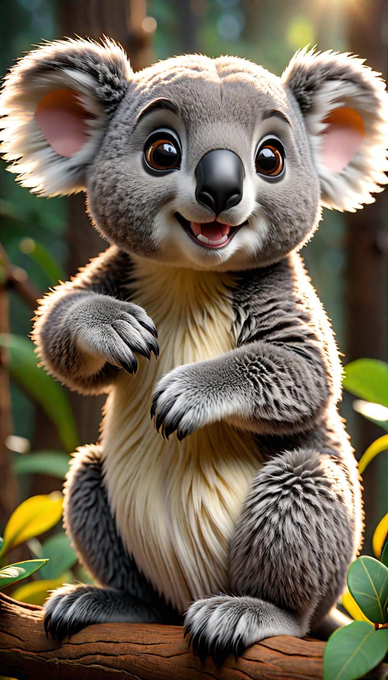  Professional 3D model of Taylor Swift as a koala . Rendered with Octane, the model is highly detailed,dramatic lighting. hyperrealistic, full body, detailed clothing, highly detailed, cinematic lighting, stunningly beautiful, intricate, sharp focus, f/1. 8, 85mm, (centered image composition), (professionally color graded), ((bright soft diffused light)), volumetric fog, trending on instagram, trending on tumblr, HDR 4K, 8K