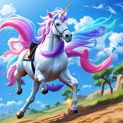  Anime fights to break the sky colorful unicorn