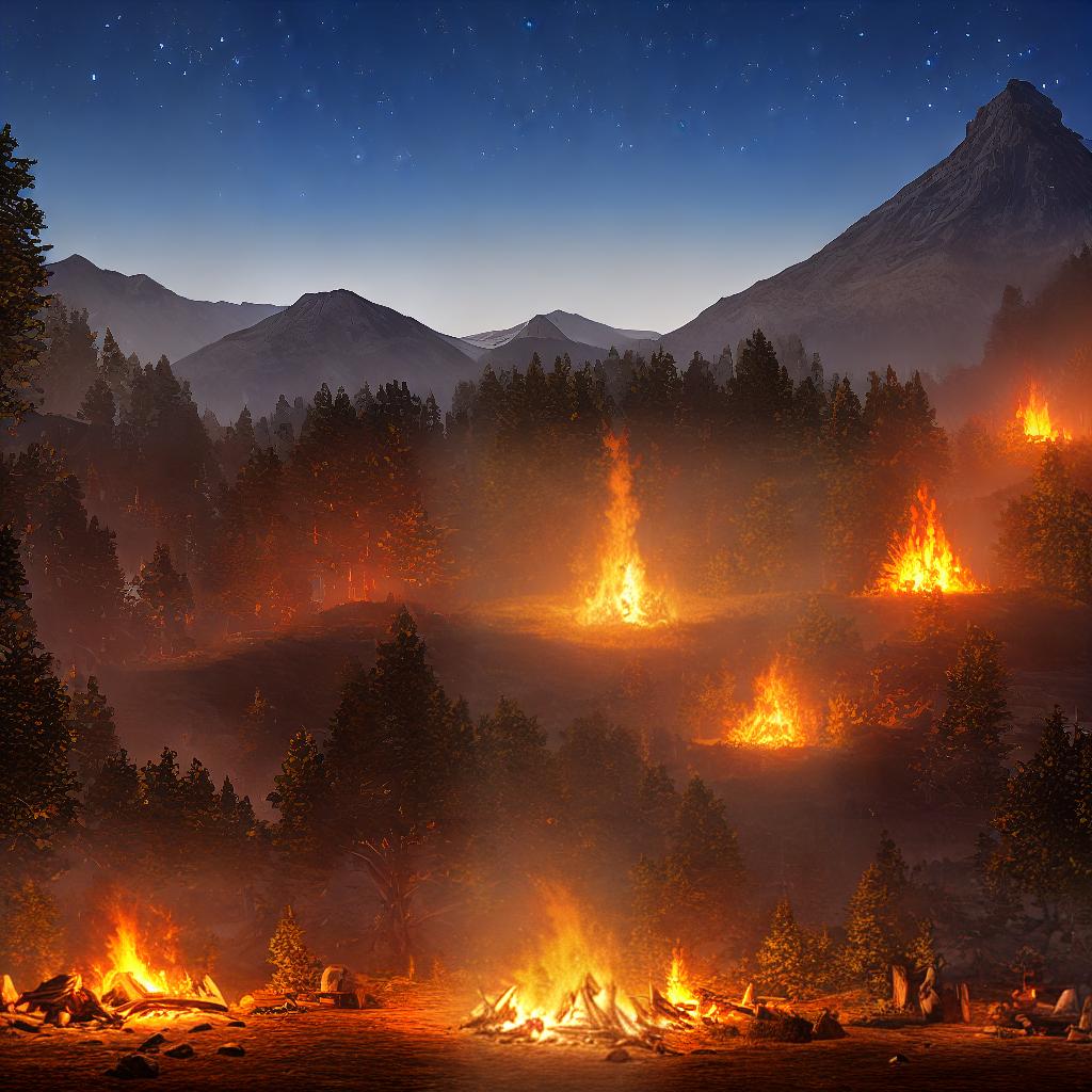  A masterpiece with the best quality, 8k, high detailed, and ultra-detailed. A breathtaking camping scene awaits you! (A cozy campfire) illuminates the night, surrounded by towering trees. (A group of friends) sits around the fire, roasting marshmallows and sharing stories. The star-filled sky above ((mountain peaks)) creates a mesmerizing view. The (crackling sound) of the fire and (rustling leaves) add to the serene ambiance. The warm glow of the fire casts a (golden hue) on the faces of the campers. hyperrealistic, full body, detailed clothing, highly detailed, cinematic lighting, stunningly beautiful, intricate, sharp focus, f/1. 8, 85mm, (centered image composition), (professionally color graded), ((bright soft diffused light)), volumetric fog, trending on instagram, trending on tumblr, HDR 4K, 8K