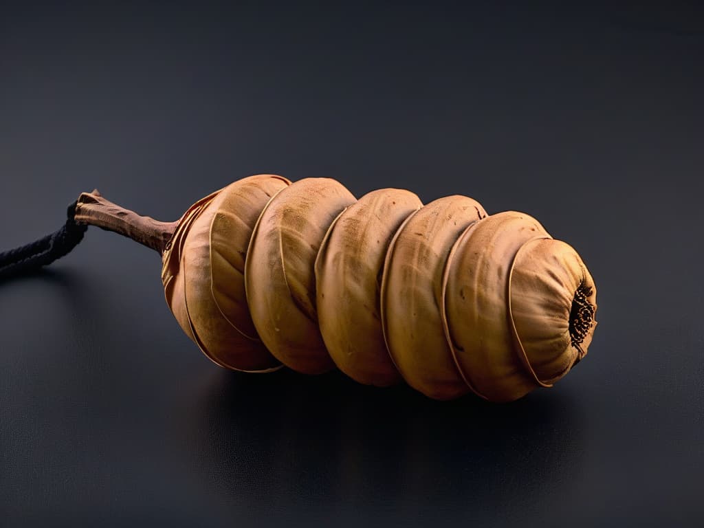  A closeup, ultradetailed image of a freshly cut tamarind pod, showcasing the intricate network of sticky, tangy pulp intertwined with the fibrous veins. The glossy, brown exterior contrasts with the vibrant, juicy pulp inside, highlighting the exotic and versatile nature of this ingredient. hyperrealistic, full body, detailed clothing, highly detailed, cinematic lighting, stunningly beautiful, intricate, sharp focus, f/1. 8, 85mm, (centered image composition), (professionally color graded), ((bright soft diffused light)), volumetric fog, trending on instagram, trending on tumblr, HDR 4K, 8K