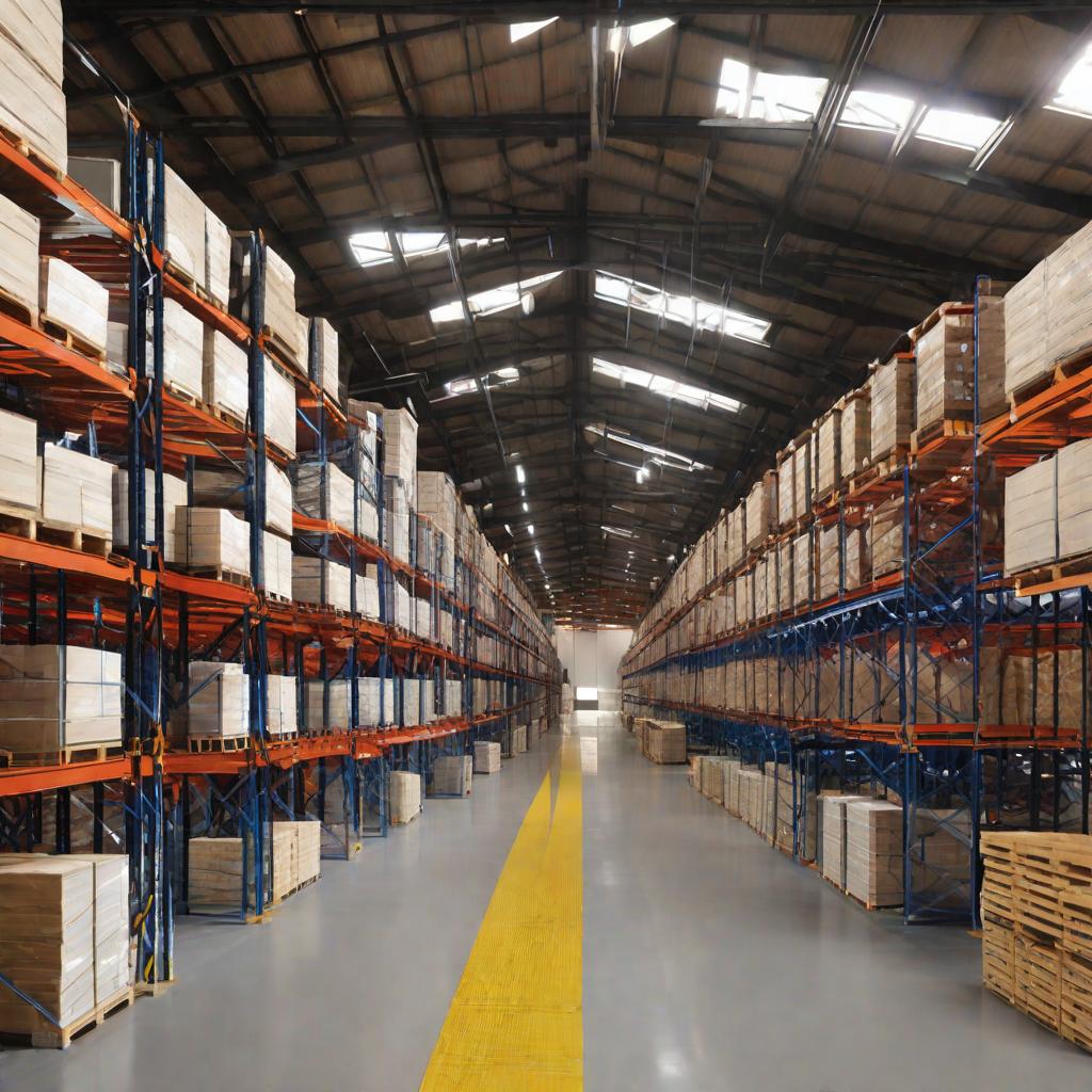  masterpiece, best quality,Make a simple point of explosion-proof warehouse typical design structure diagram, including zoning isolation and material selection