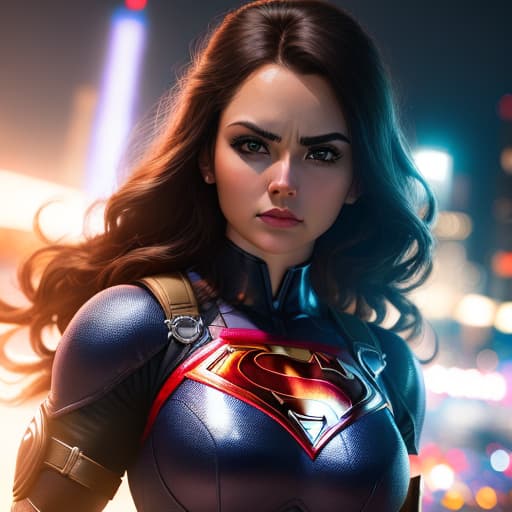  A superhero woman fights creaters at night, has mighty hammer , hyperrealistic, high quality, highly detailed, perfect lighting, intricate, sharp focus, f/1. 8, 85mm, (centered image composition), (professionally color graded), ((bright soft diffused light)), trending on instagram, HDR 4K, 8K