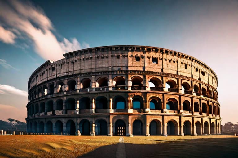  Create Coliseum in space hyperrealistic, full body, detailed clothing, highly detailed, cinematic lighting, stunningly beautiful, intricate, sharp focus, f/1. 8, 85mm, (centered image composition), (professionally color graded), ((bright soft diffused light)), volumetric fog, trending on instagram, trending on tumblr, HDR 4K, 8K