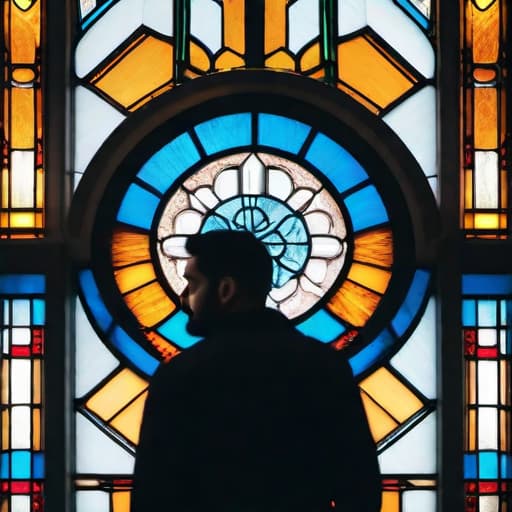  - Stained glass-style hyperrealistic, full body, detailed clothing, highly detailed, cinematic lighting, stunningly beautiful, intricate, sharp focus, f/1. 8, 85mm, (centered image composition), (professionally color graded), ((bright soft diffused light)), volumetric fog, trending on instagram, trending on tumblr, HDR 4K, 8K