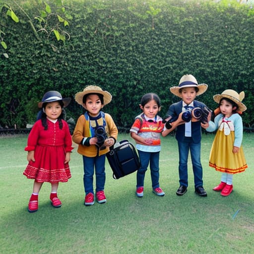  Mexican non-cultural children's film crew,