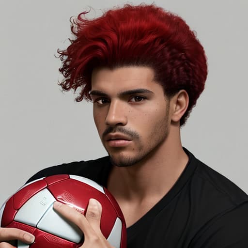  hombre negro con el pelo rojo jugando futbol