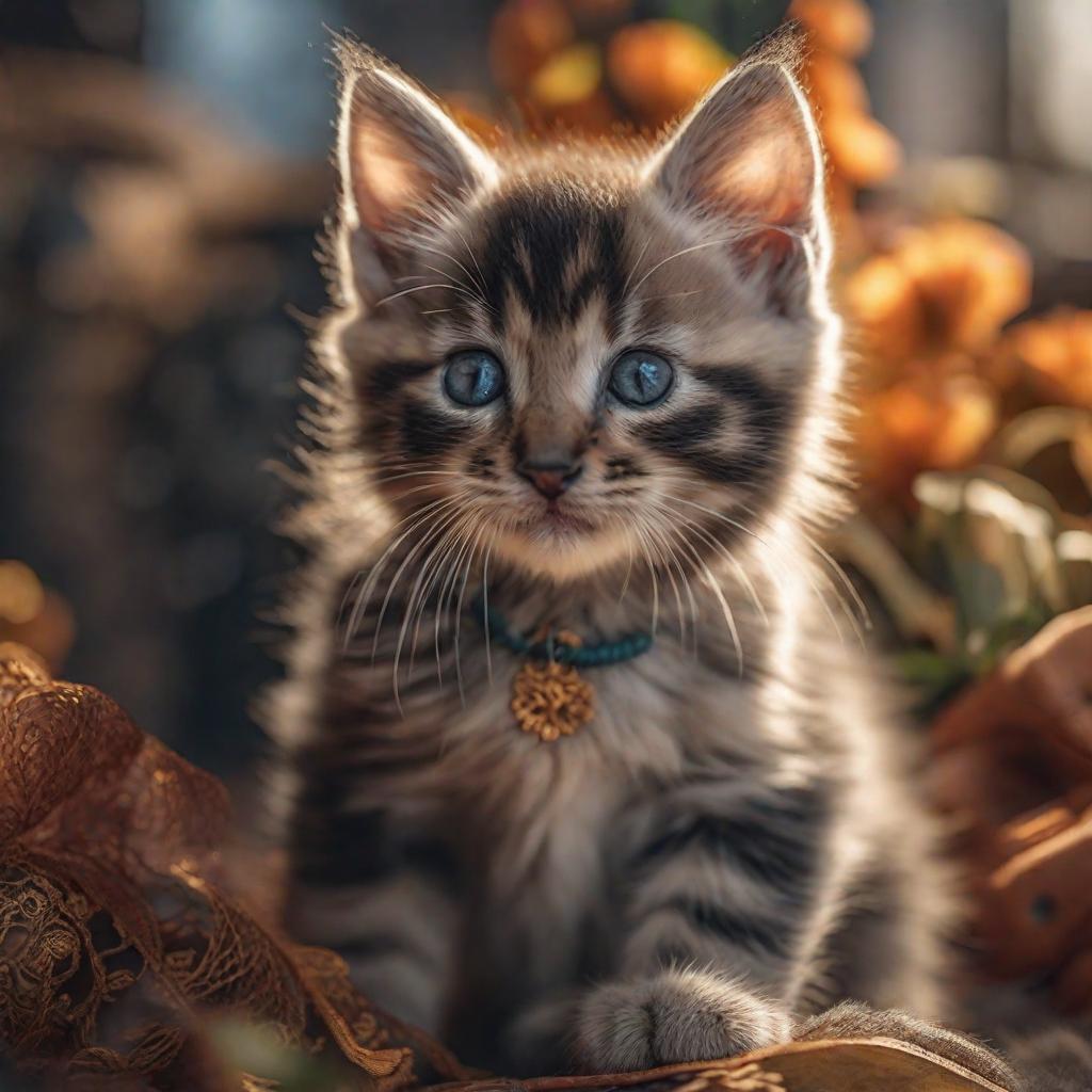  kitten hyperrealistic, full body, detailed clothing, highly detailed, cinematic lighting, stunningly beautiful, intricate, sharp focus, f/1. 8, 85mm, (centered image composition), (professionally color graded), ((bright soft diffused light)), volumetric fog, trending on instagram, trending on tumblr, HDR 4K, 8K