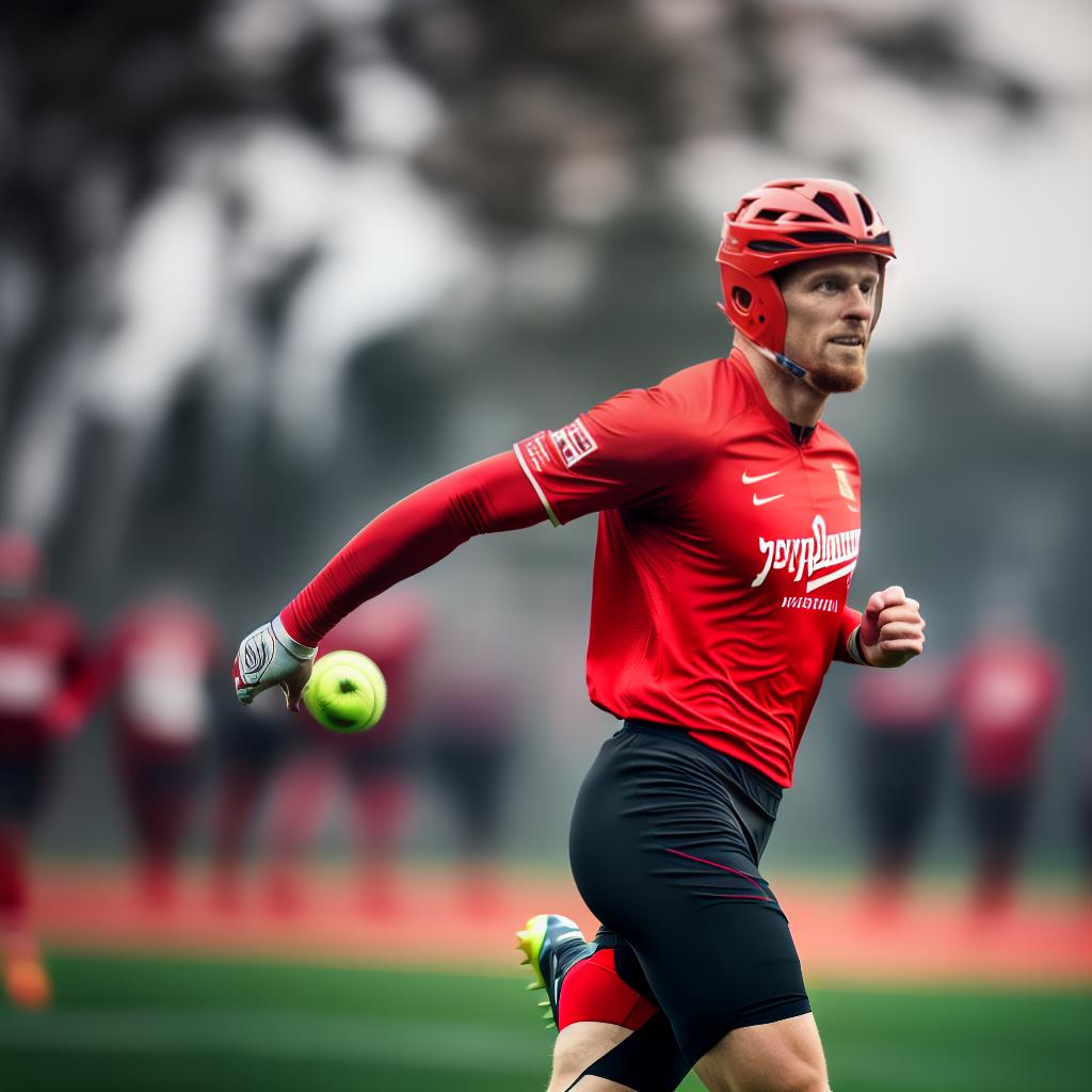  an athlete during a game, using fast shutter speed and close-up shots hyperrealistic, full body, detailed clothing, highly detailed, cinematic lighting, stunningly beautiful, intricate, sharp focus, f/1. 8, 85mm, (centered image composition), (professionally color graded), ((bright soft diffused light)), volumetric fog, trending on instagram, trending on tumblr, HDR 4K, 8K