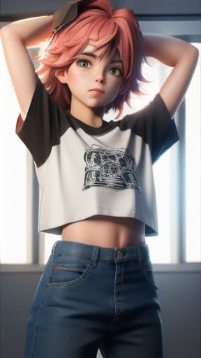  astolfo as boy wearing cropped t-shirt and showing big bulge over from below shot , hyperrealistic, high quality, highly detailed, cinematic lighting, intricate, sharp focus, f/1. 8, 85mm, (centered image composition), (professionally color graded), ((bright soft diffused light)), volumetric fog, trending on instagram, HDR 4K, 8K