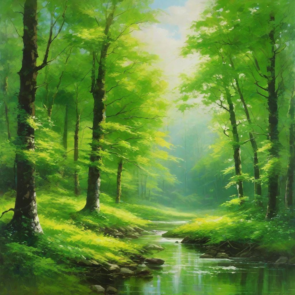  masterpiece, best quality,Generate a 1920 * 300 green forest picture