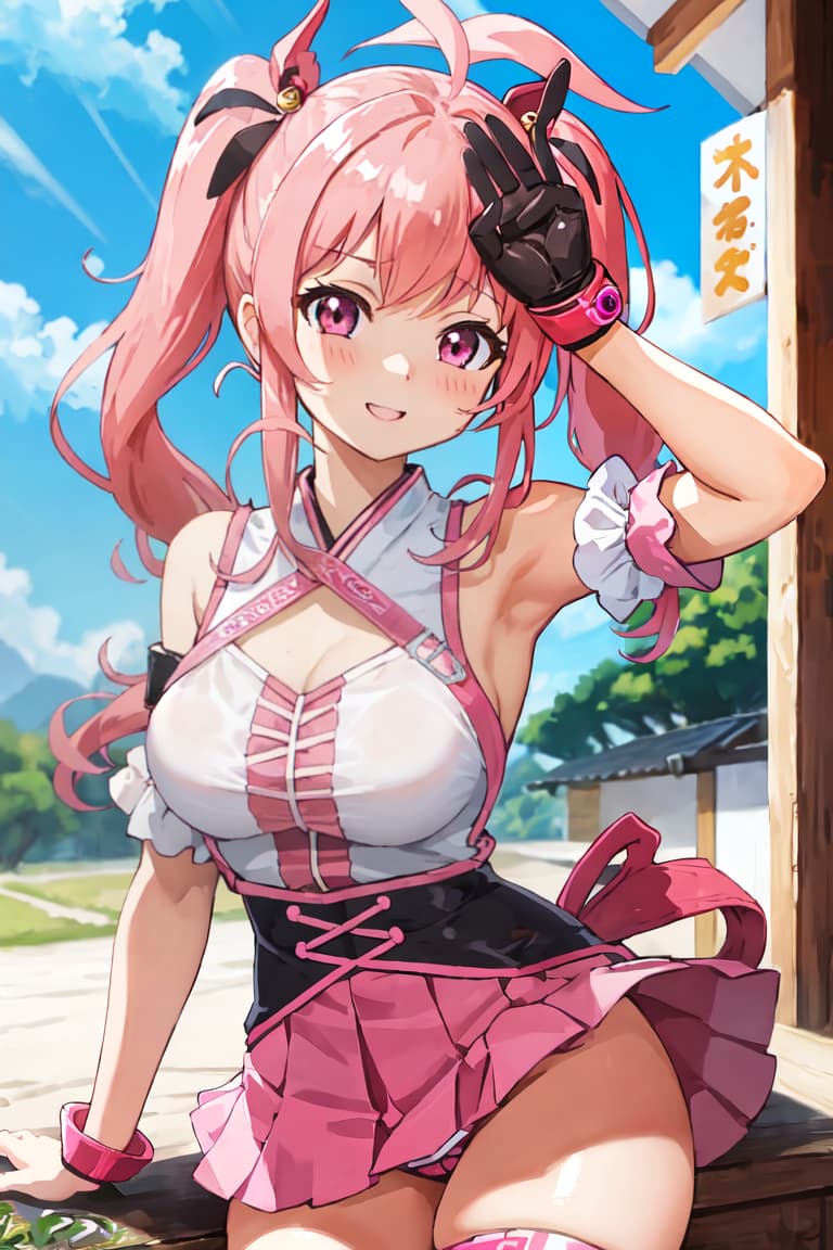  master piece , best quality,yanderena race having cowgirl sex pink hair twin tails best quality