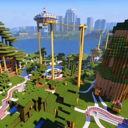  the bigest rollercoaster in minecraft hyperrealistic, full body, detailed clothing, highly detailed, cinematic lighting, stunningly beautiful, intricate, sharp focus, f/1. 8, 85mm, (centered image composition), (professionally color graded), ((bright soft diffused light)), volumetric fog, trending on instagram, trending on tumblr, HDR 4K, 8K