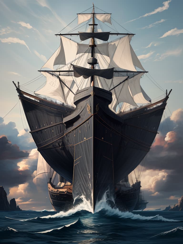  Black ship, masterpiece, best quality,8k,ultra detailed,high resolution,an extremely delicate and beautiful,hyper detail