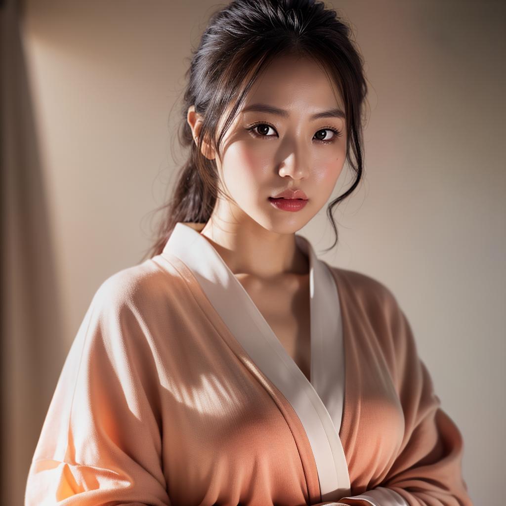  (masterpiece:1.3), (8k, photorealistic, photo, best quality: 1.4), (Japanese woman wearing clothes:),(realistic face), realistic eyes, (realistic skin), beautiful skin, kimono, (perfect body:1.3), (detailed body:1.2), hyperrealistic, full body, detailed clothing, highly detailed, cinematic lighting, stunningly beautiful, intricate, sharp focus, f/1. 8, 85mm, (centered image composition), (professionally color graded), ((bright soft diffused light)), volumetric fog, trending on instagram, trending on tumblr, HDR 4K, 8K