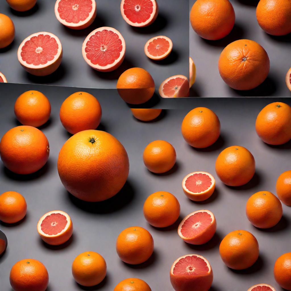  Images of the process of molding a grapefruit, showing the steps from slicing the grapefruit, molding it into a desired shape, and the final molded grapefruit product. hyperrealistic, full body, detailed clothing, highly detailed, cinematic lighting, stunningly beautiful, intricate, sharp focus, f/1. 8, 85mm, (centered image composition), (professionally color graded), ((bright soft diffused light)), volumetric fog, trending on instagram, trending on tumblr, HDR 4K, 8K