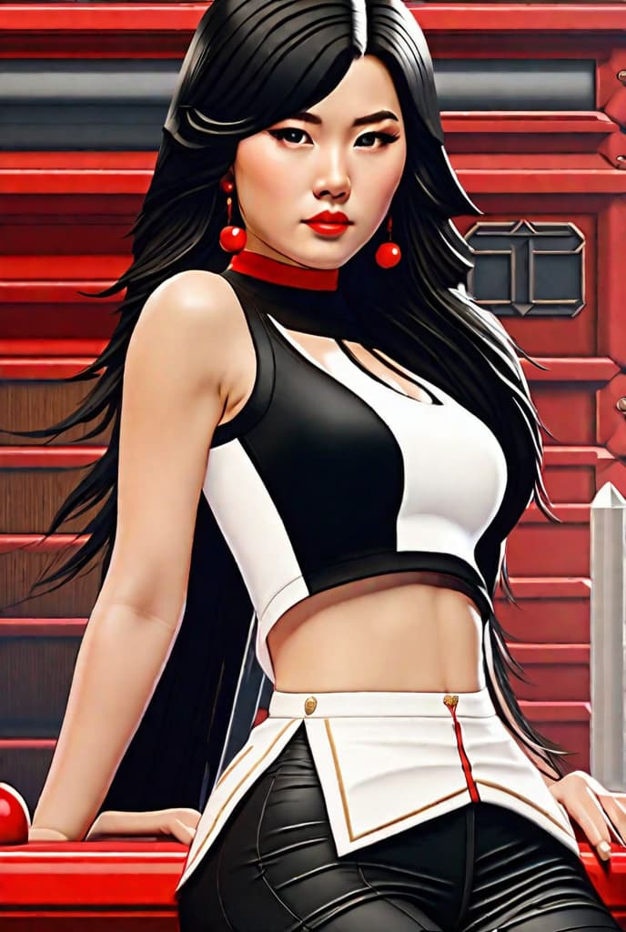  masterpiece, best quality,(fidelity: 1.4), best quality, super high resolution, very detailed faces, 8k resolution, asian girl, quiet, brooding, white and red skin, thin lips, sleeveless arm-revealing shirt, black hair, shorts, standing bedside