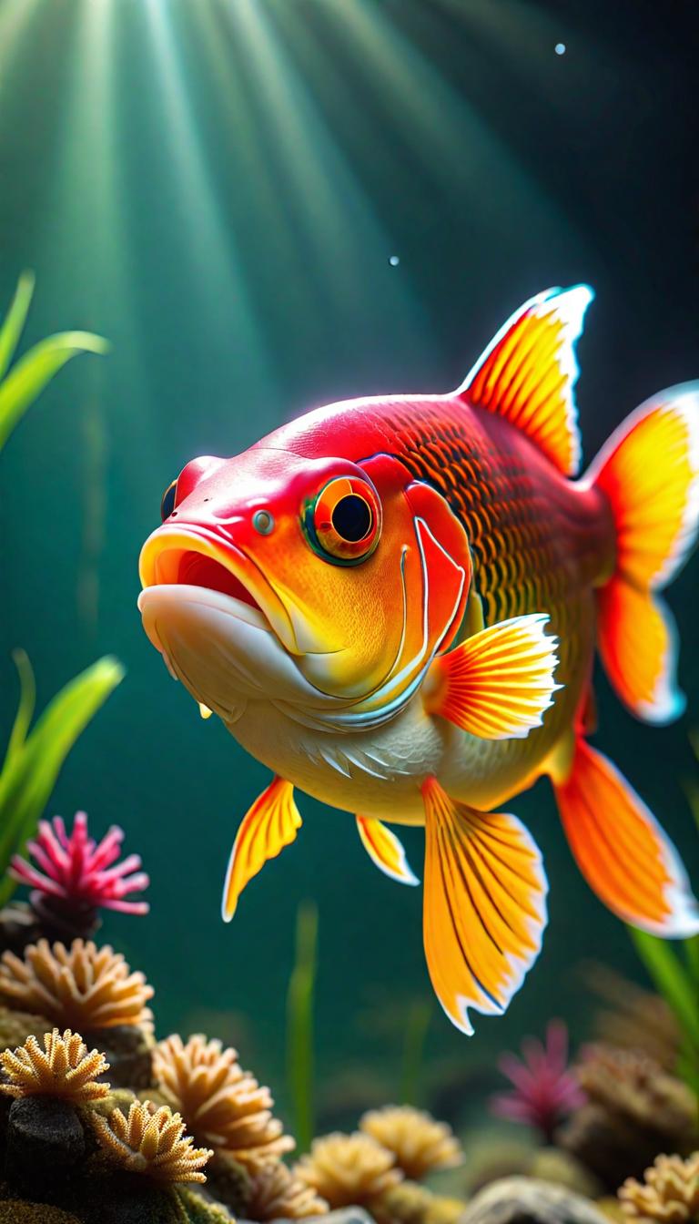  Professional 3D model of Coi fish . Rendered with Octane, the model is highly detailed,dramatic lighting. hyperrealistic, full body, detailed clothing, highly detailed, cinematic lighting, stunningly beautiful, intricate, sharp focus, f/1. 8, 85mm, (centered image composition), (professionally color graded), ((bright soft diffused light)), volumetric fog, trending on instagram, trending on tumblr, HDR 4K, 8K