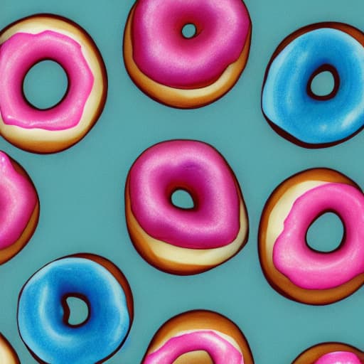  Sweet donut in blue and pink glaze