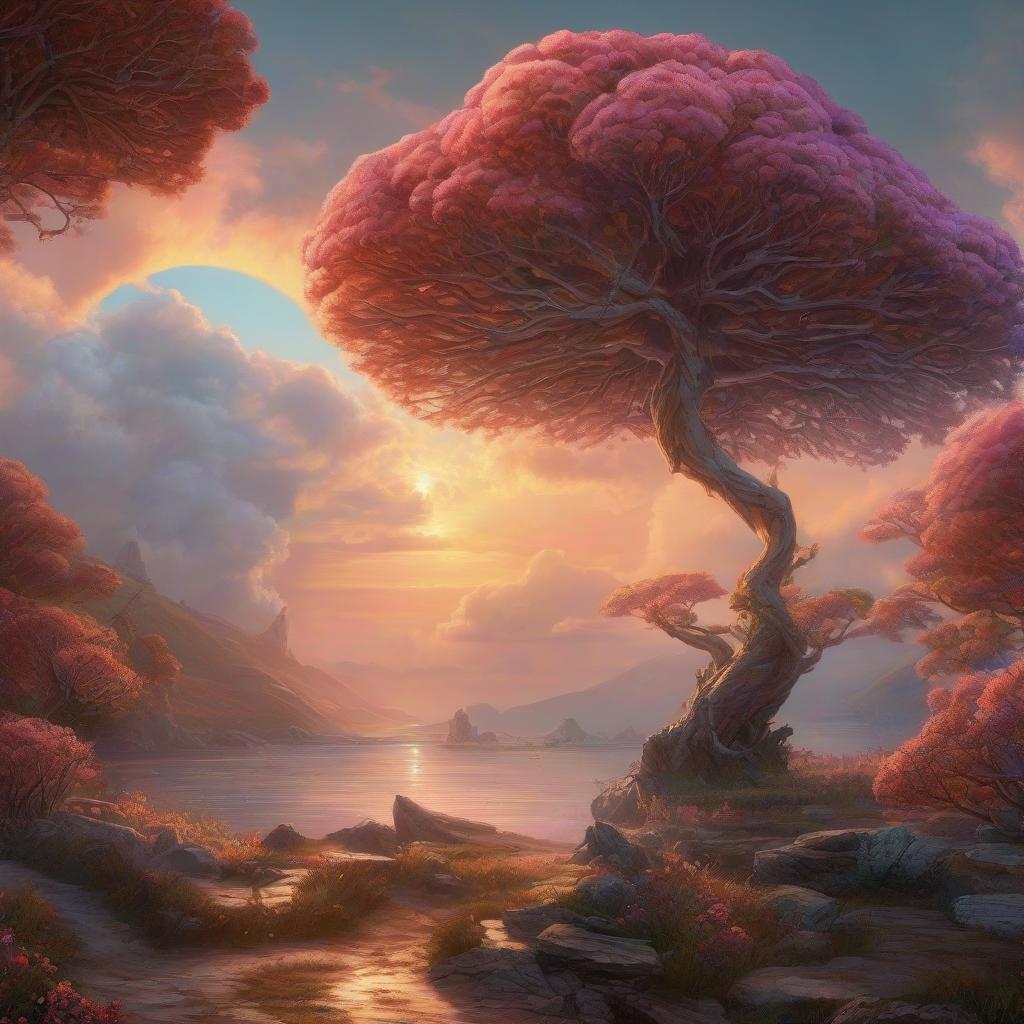  designed by Magali Villeneuve, Pastels artwork, Glowing Fungus, at Sunset, Visual novel, spotlight, 50mm, arcane, creative, enhanced quality, holy, fabulous colors, intricate artistic color, very, deep aesthetic, highly color focused, highly detail, highly enhanced hyperrealistic, full body, detailed clothing, highly detailed, cinematic lighting, stunningly beautiful, intricate, sharp focus, f/1. 8, 85mm, (centered image composition), (professionally color graded), ((bright soft diffused light)), volumetric fog, trending on instagram, trending on tumblr, HDR 4K, 8K